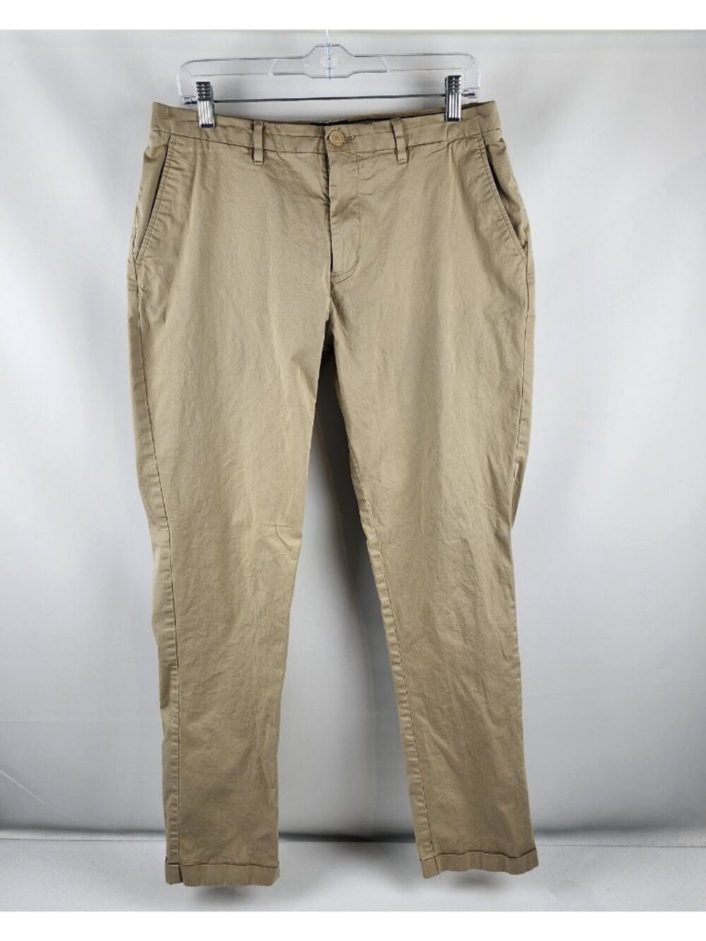Scotch & Soda Pants Mens 33x32 Tan Amsterdam Couture Stuart Cuffed Chino